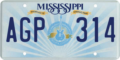 MS license plate AGP314