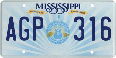 MS license plate AGP316