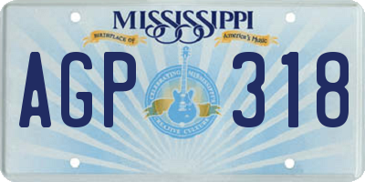 MS license plate AGP318