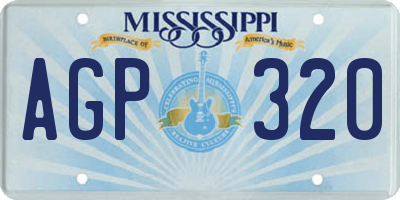 MS license plate AGP320