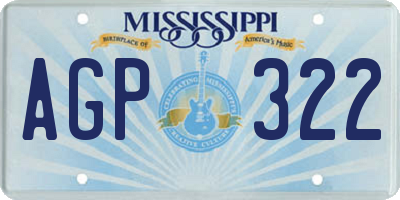 MS license plate AGP322
