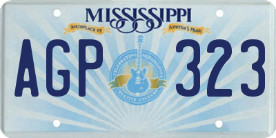 MS license plate AGP323