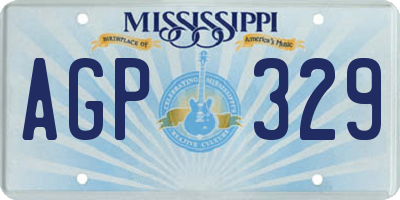 MS license plate AGP329