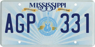 MS license plate AGP331
