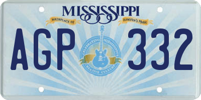 MS license plate AGP332