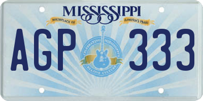 MS license plate AGP333