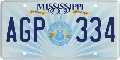 MS license plate AGP334