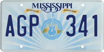 MS license plate AGP341