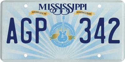 MS license plate AGP342