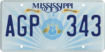 MS license plate AGP343