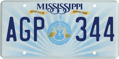 MS license plate AGP344