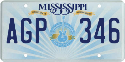 MS license plate AGP346
