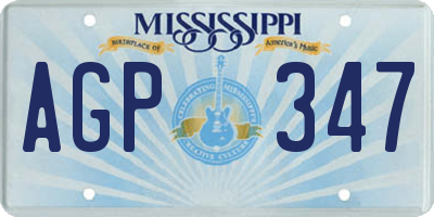 MS license plate AGP347
