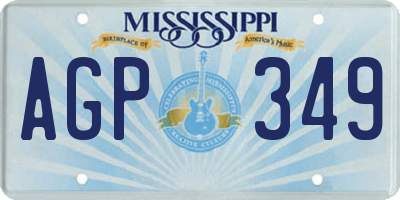 MS license plate AGP349
