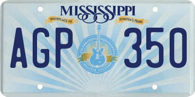 MS license plate AGP350