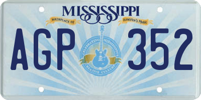 MS license plate AGP352