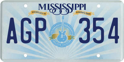 MS license plate AGP354