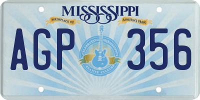 MS license plate AGP356