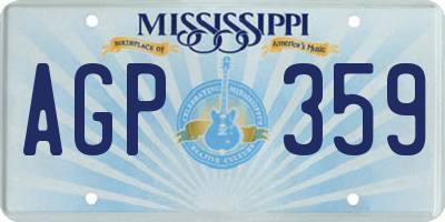 MS license plate AGP359