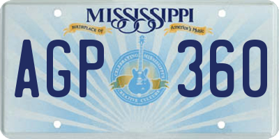 MS license plate AGP360