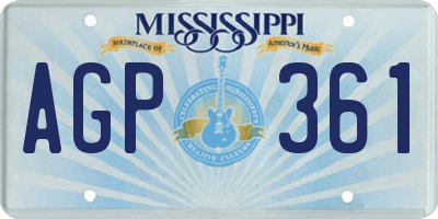 MS license plate AGP361