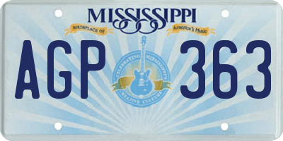 MS license plate AGP363
