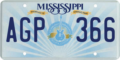 MS license plate AGP366