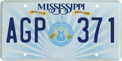 MS license plate AGP371