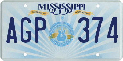 MS license plate AGP374