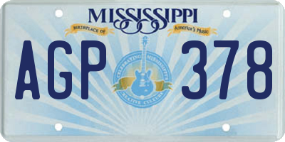 MS license plate AGP378