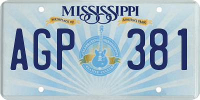 MS license plate AGP381