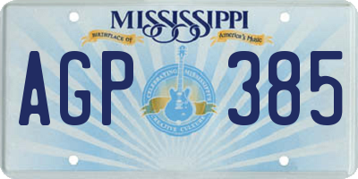 MS license plate AGP385