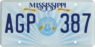 MS license plate AGP387