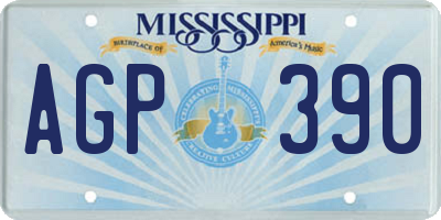 MS license plate AGP390