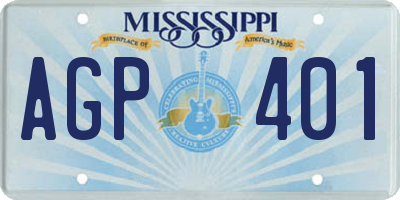 MS license plate AGP401