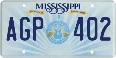 MS license plate AGP402