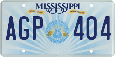 MS license plate AGP404