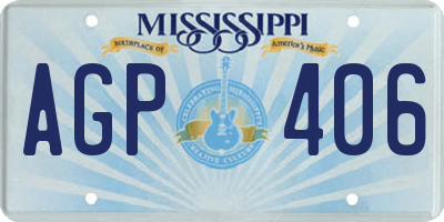 MS license plate AGP406