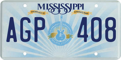 MS license plate AGP408