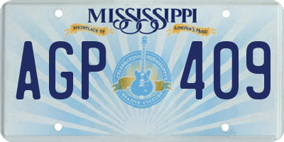 MS license plate AGP409