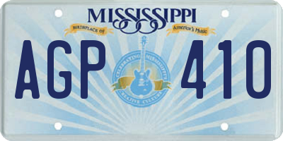 MS license plate AGP410