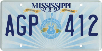 MS license plate AGP412
