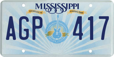 MS license plate AGP417