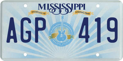 MS license plate AGP419