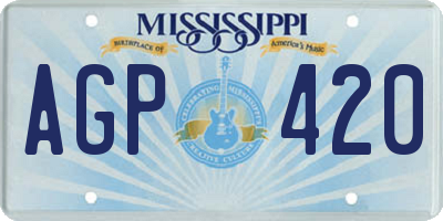 MS license plate AGP420