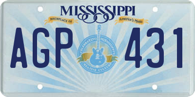 MS license plate AGP431