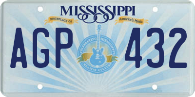 MS license plate AGP432