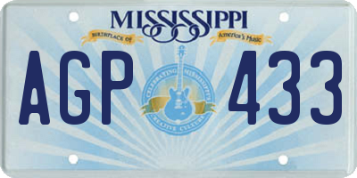 MS license plate AGP433
