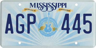 MS license plate AGP445