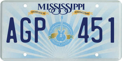 MS license plate AGP451